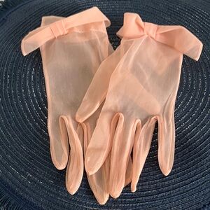 Elegant Peach Sheer Gloves